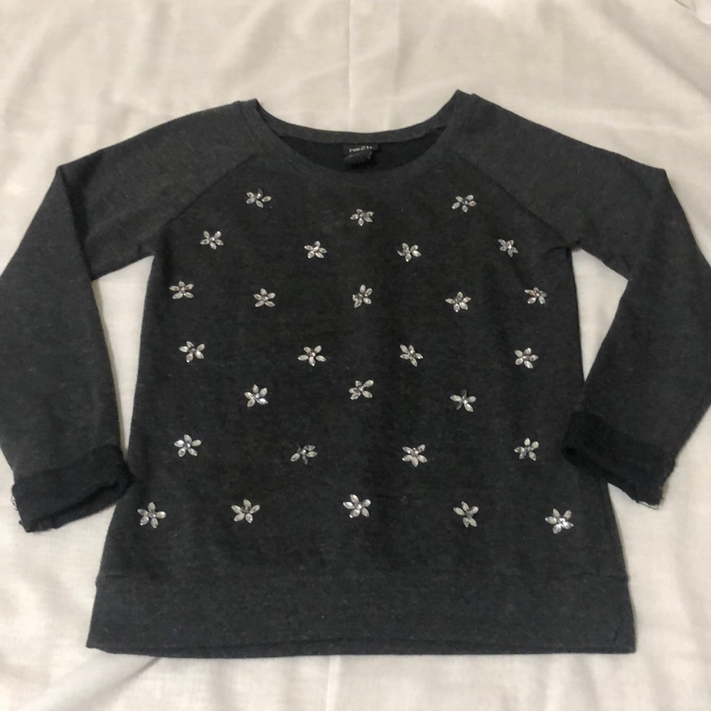 Rue 21 Jeweled Flower Sweater